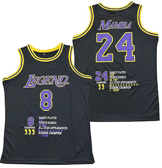 Men's Los Angeles Lakers Front #8 'Legend' Back #24 'Mamba' Kobe Bryant Black Stitched Jersey Men's Los Angeles Lakers Front #8 'Legend' Back #24 'Mamba' Kobe Bryant Black Stitched Jersey